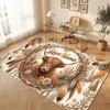 Highland Cow Theme Soft Crystal Velvet Rug Custom Name & Text Print Non Slip Floor Rug for Bedroom Living Room