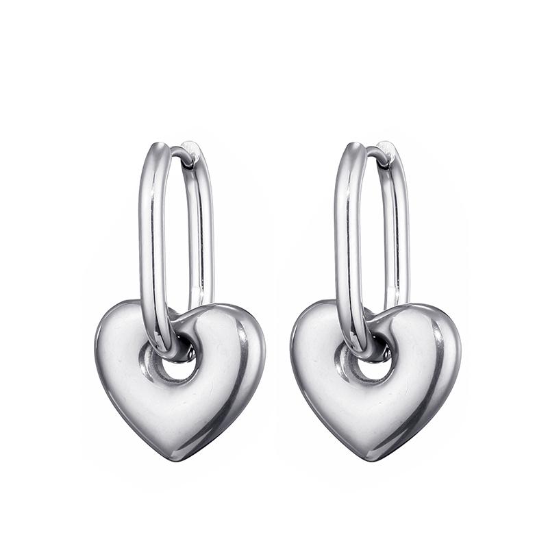 Classic Stainless Steel Heart Star Hoop Earrings For Women Punk Hip Hop Gold Silver Color Y2K Jewelry Female Earrings Oorbellen