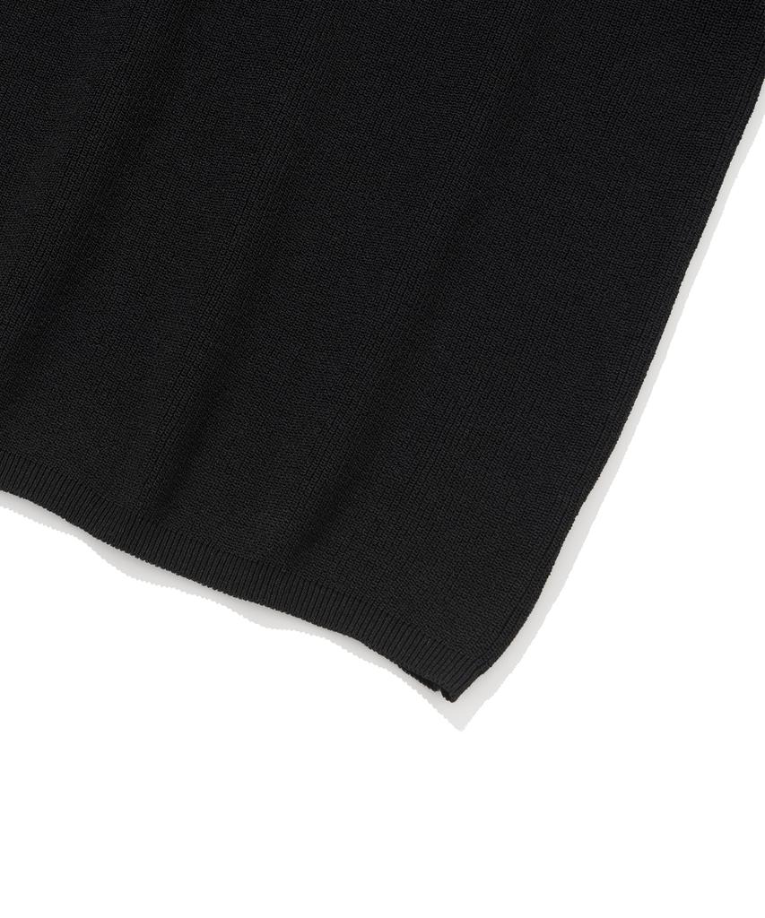 KNITTED Coolever Pk Short Sleeve Knit Tee Black