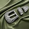 Engraved Flower Belt Buckle Teens Boy Men Belt Buckles for Pants Clothing Accessories Vintage Adult Waistband Buckle