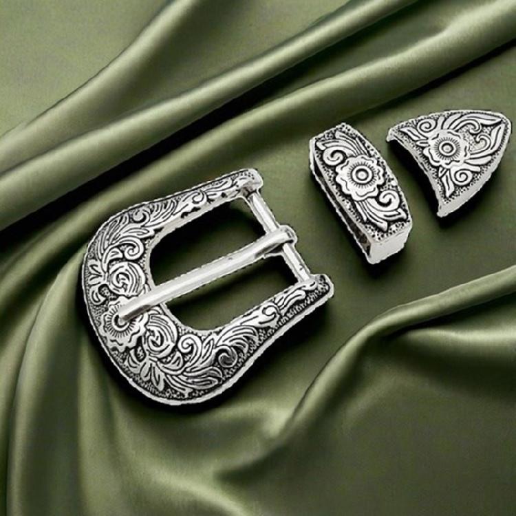 Engraved Flower Belt Buckle Teens Boy Men Belt Buckles for Pants Clothing Accessories Vintage Adult Waistband Buckle