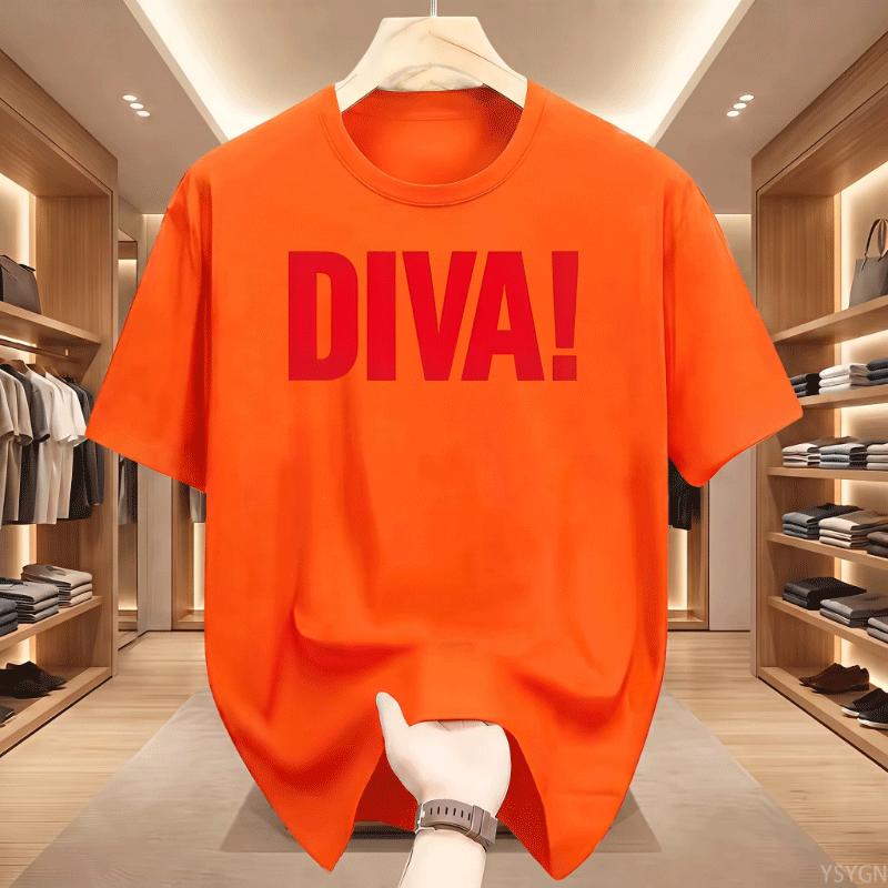 Cotton Unisex Unisex Diva T Shirts Graphic Unisex Tshirt Streetwear Funny Trendy Y2k Tshirt 90s Cotton Short Sleeve Unisexs Clothes