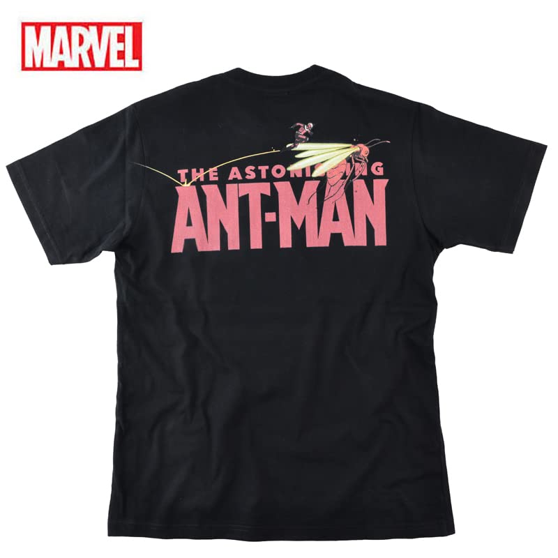 EVERSOUL Marvel Ant-Man Short Sleeve T-Shirt, American Comic Character, Iron Man Merchandise, Men's, Black, Size M [Parallel Import]