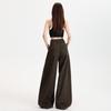 Women Leopard Print Wide Leg Jeans High Waist Loose Vintage Trousers Casual Floor-Length Denim Pants