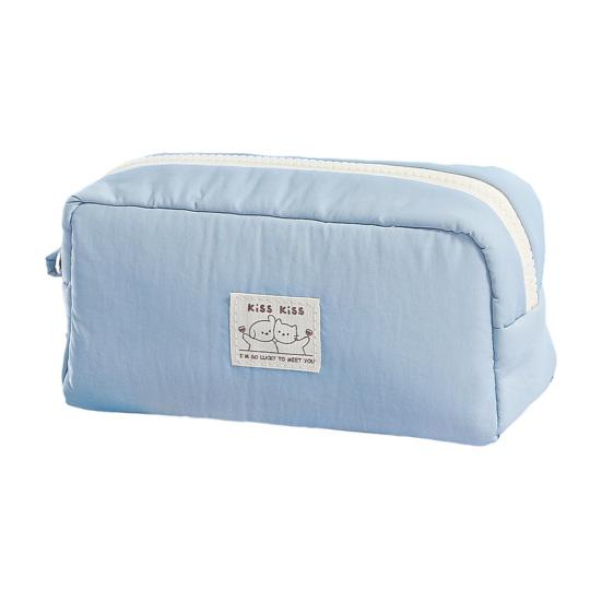 Cat Pencil Case Simple Canvas Stationery Bag for Students Soft Large Capacity Portable Pencil Pouch School Supplies