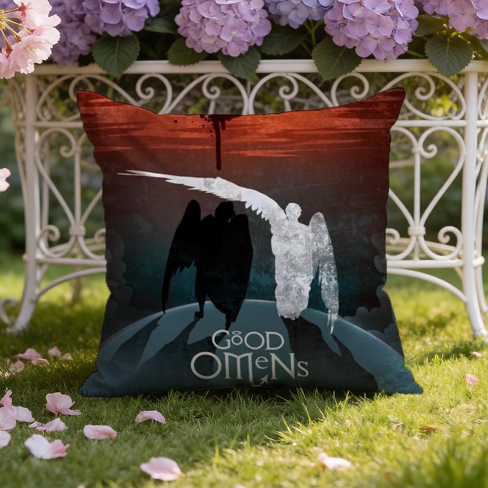 Tv G-Good O-Omens Cushion Cover Home & Car Dual-Scene Pillow Cover: Reversible for Premium Comfort