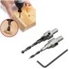 1 Set 3 Steps Countersink Drill Bit Pilot  Bits Set Reamer Screw Hinge Hole Saw Chamfer 4-6 5-7mm Steps