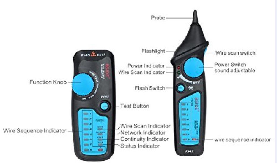 BSIDE RJ45 LAN Cable Tester RJ11 Modular Telephone Wire Electric Wire Voltage Short Circuit Checker FWT81 Japanese [Genuine Product]