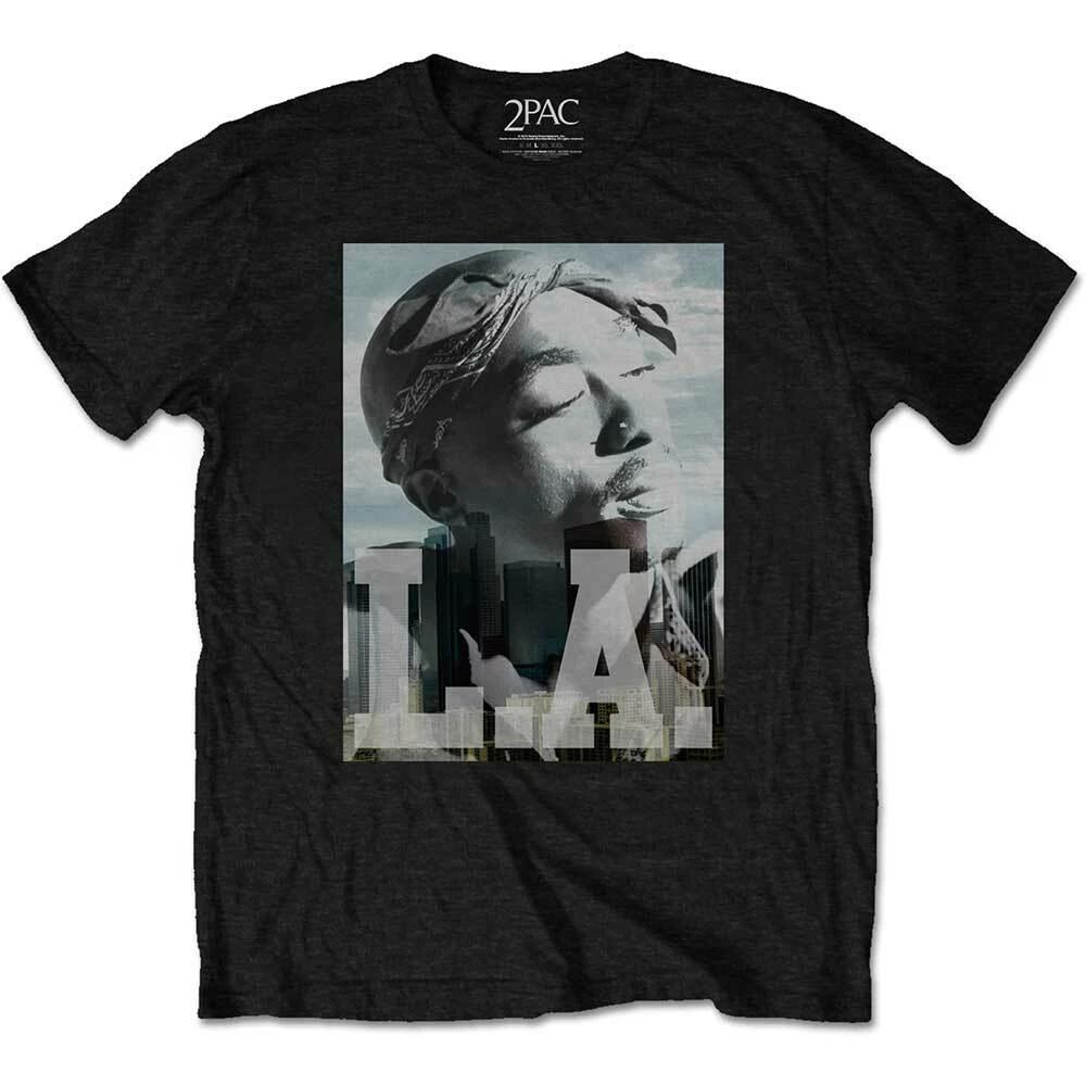 Tupac LA Skyline Official Merchandise 100% Cotton T-shirt Mens Tees Top M/L/XL New S