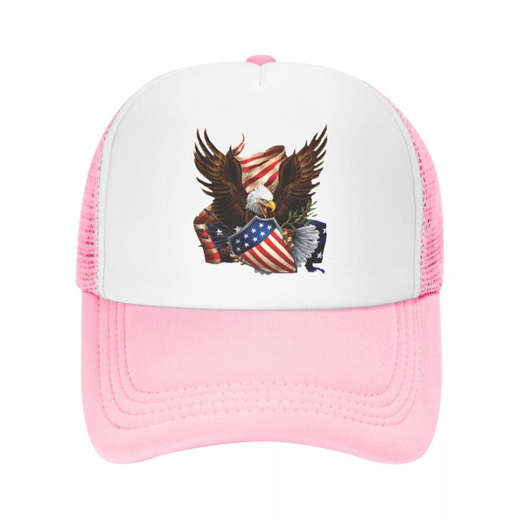 Klassische Unisex USA Adler Amerikanische Flagge Trucker-Kappe für Erwachsene, verstellbare Baseballkappe für Unisex Damen, Outdoor Snapback Kappen