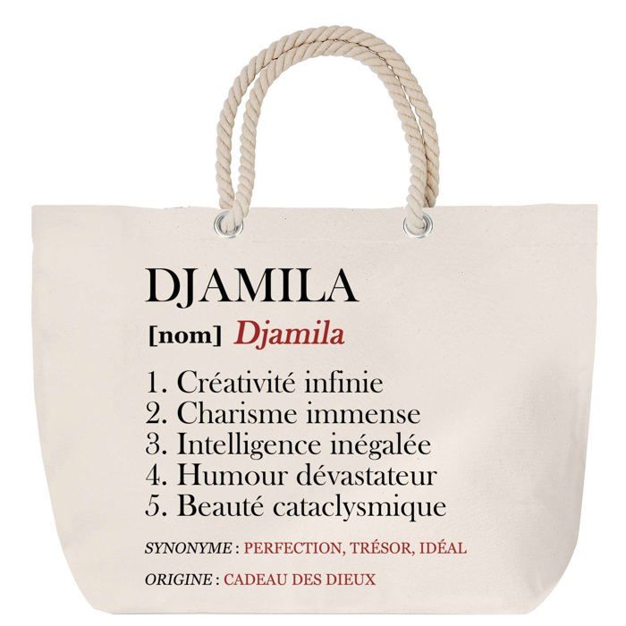 Sac de plage anse corde - PLANETEE - Djamila - Grand format - Coton - Personnalisé
