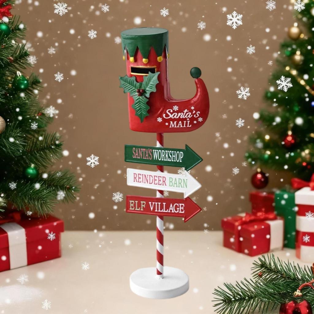 Christmas Mailbox Decoration Ornament Home Furnishing Xmas Iron Art