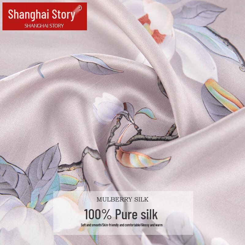 Shanghai Story Women's Floral Mulberry Silk Scarf