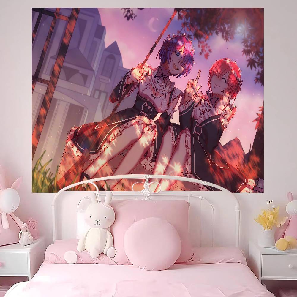 Re Zero Anime Hanging Bohemian Tapestry Hanging Tarot Hippie Wall Rugs Dorm Wall Hanging Home Decor