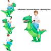 Fantasia Inflável de Dinossauro Verde Festiva Para Halloween Perfeita Para Crianças e Adultos