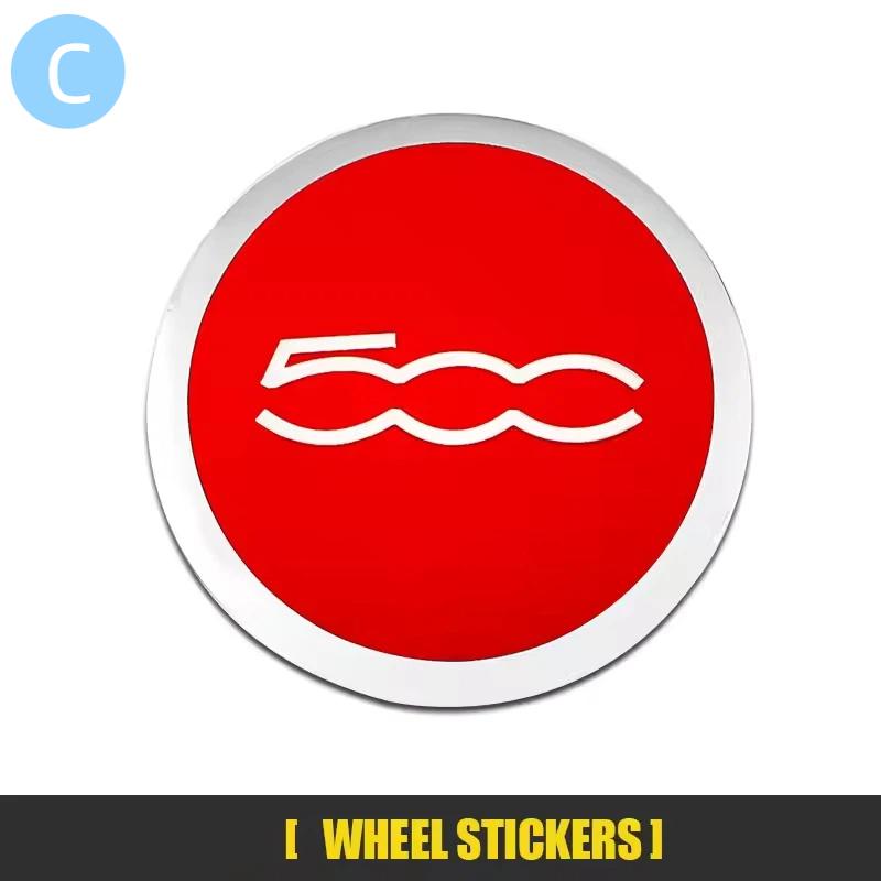 4 piezas de tapas centrales de buje de rueda de coche de 56 mm, pegatinas con emblema para 500