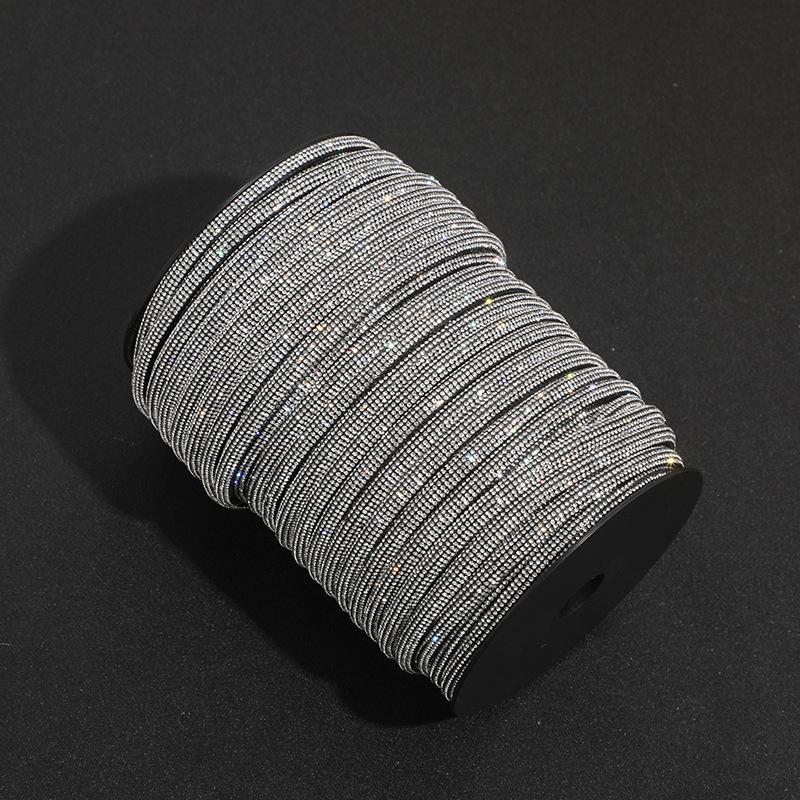 10/20/30/50 iarde Corda di Strass d'Acqua Mezza Tonda Corda di Cristallo Lucida Coulisse Fai-da-te per Abbigliamento Borsa Scarpe Corda di Ricambio