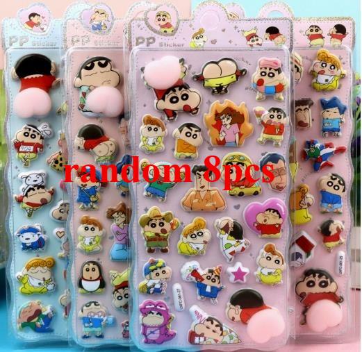 New Thick Soft Cute Butt Pinch Stress Relief Sticker, Crayon Shinchan Three-dimensional Foam Decorative Sticker