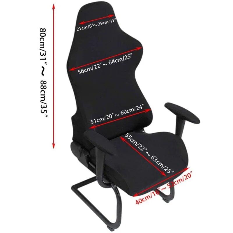 Game Chair Cover Slipcover Stretch Seat Chair Cover for Leather Computer Reclining Racing Ruffled Gamer Chair Protector
