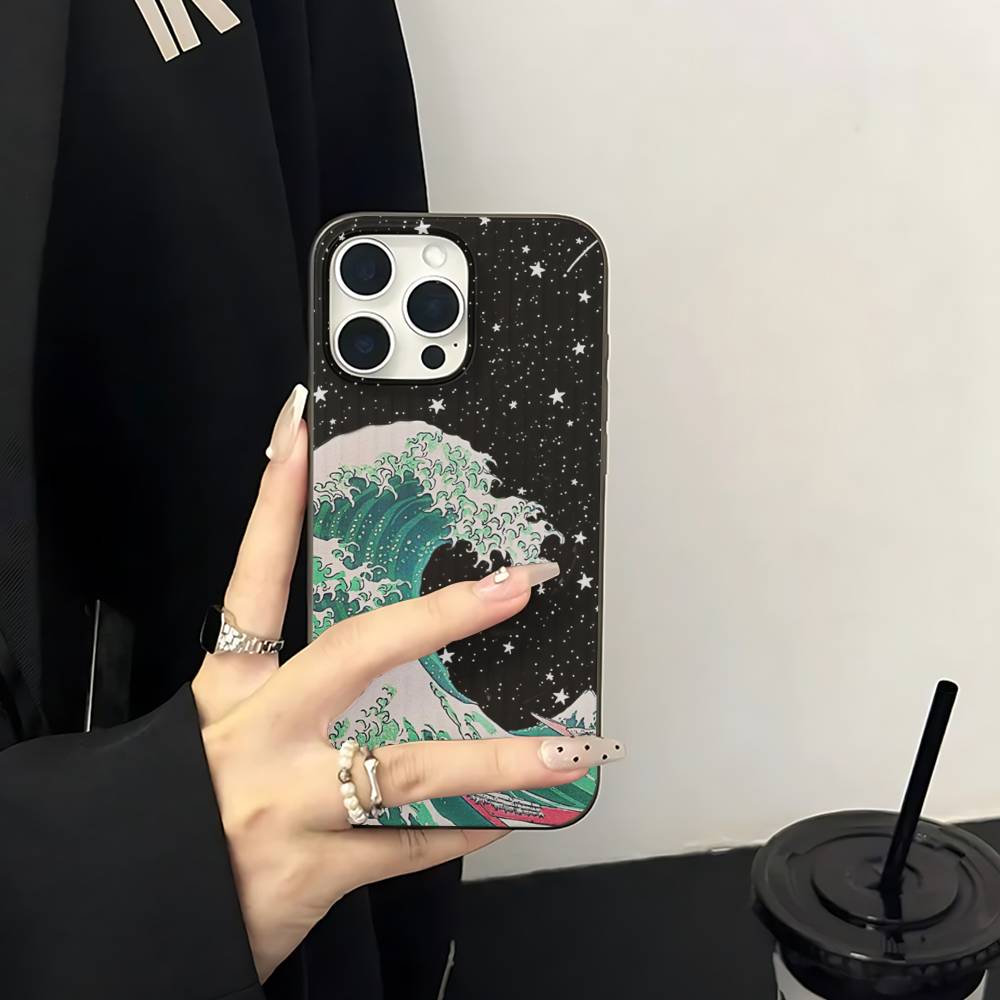 

The Great Wave Off Kanagawa Art Corrugated Pattern For IPhone 17 16 15 14 13 12 11 16 Pro Max Plus Pro Non-slip Phone Cover iPhone 13 pro