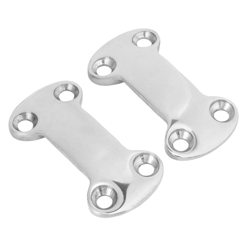 2 Pcs Stainless Steel Webbing Fixing Plate Good Fixation Rustproof Hardware Accessories with 8 Screws for Small Yachts
