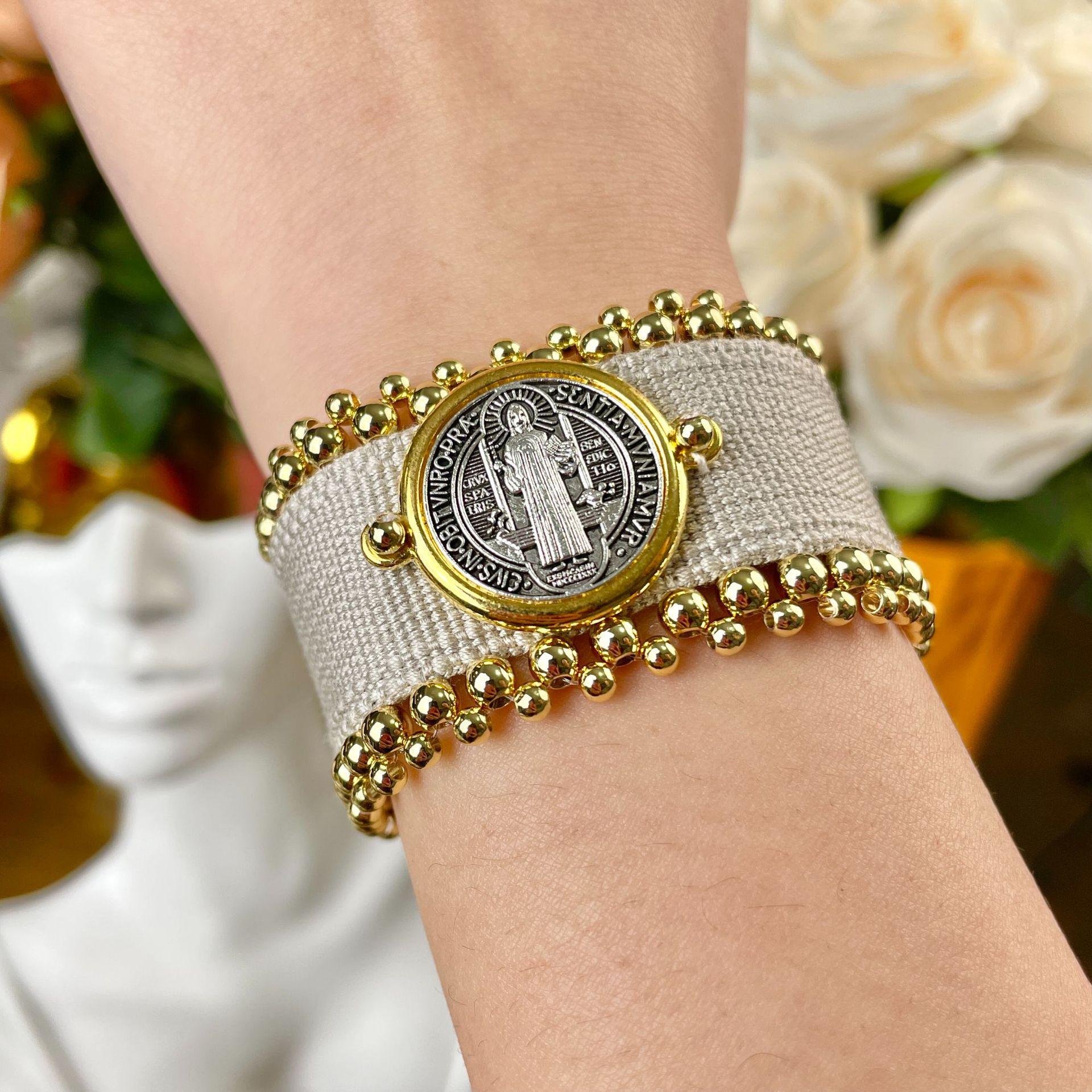 

Accessories Saint Benedict Bracelet 18K Copper Bead Woven Personality Bracelet серый