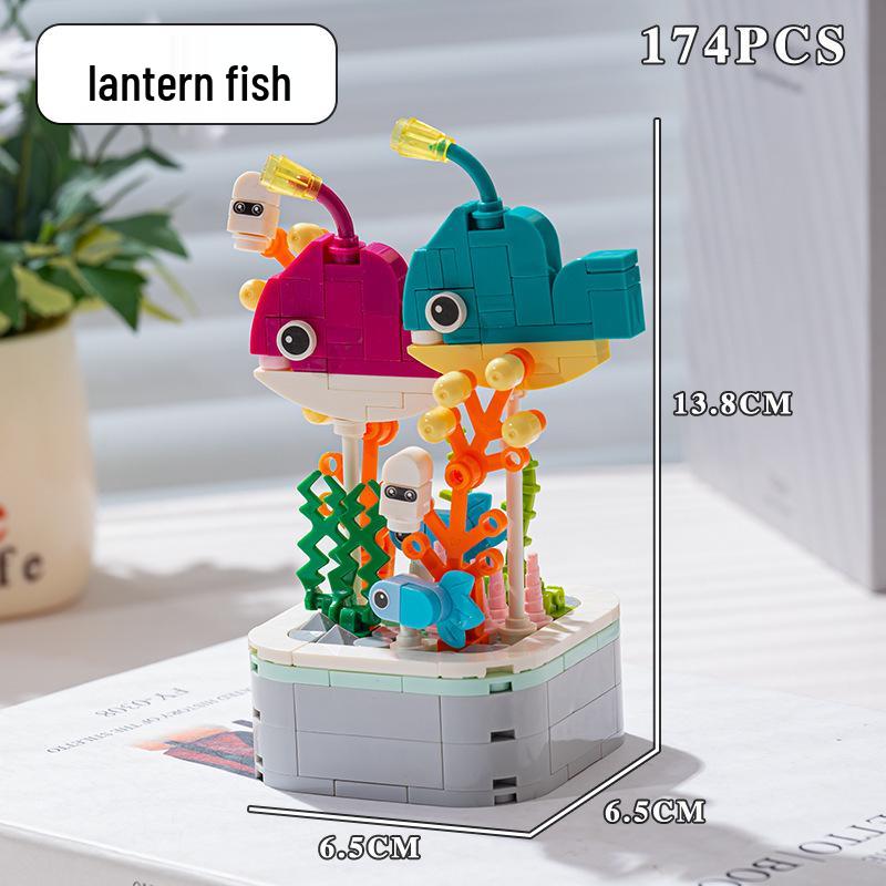 Compatible Lego Insect & Animal Building Blocks: Educational Flower Assembly Toy & Holiday Gift for Kids' Desktop Ornaments