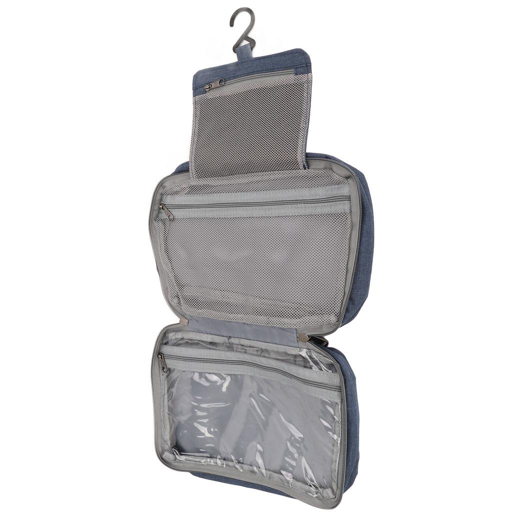 Reise Hängende Kulturtasche Reise Kosmetiktasche Gefaltet Hängender Kulturbeutel Waschorganizer Beutel für Männer Frauen Dunkelblau