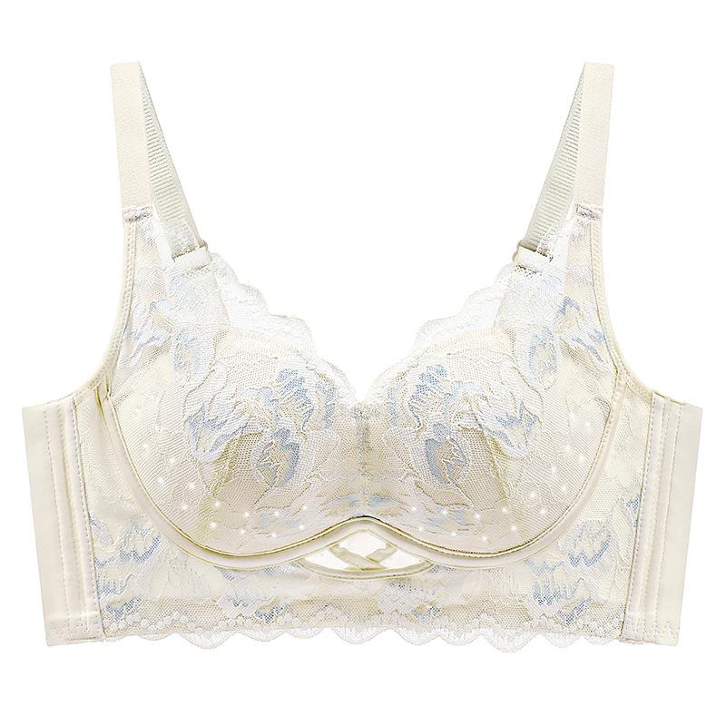 European & American Style Wireless Push-Up Lace Bra with Side Support - Comfortable & Breathable Women's Underwear