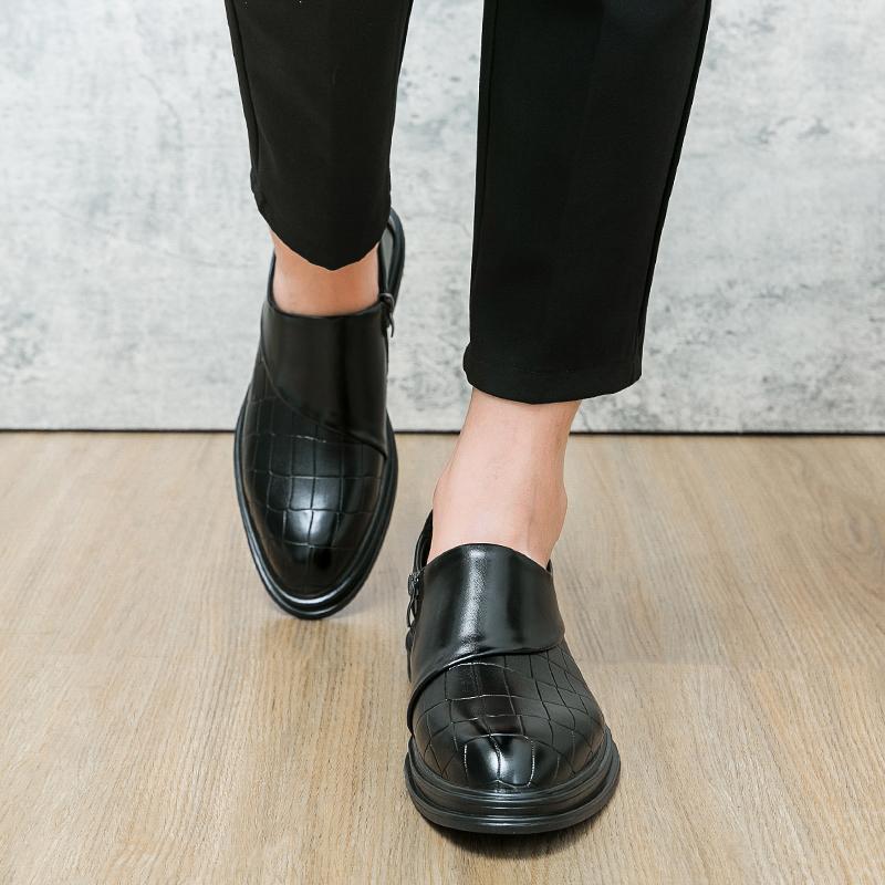 Men's Loafers Brown Black Dress Wingtip Wedding Shoes Stylish Formal Leather Prom Blazers Dance Shoes Plus Size