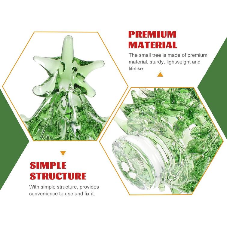 Mini Christmas Tree Figurine Crystal Decoration Tabletop Xmas Tree for Festive Home Decor Holiday Table Decoration and Party Supplies for Weddings