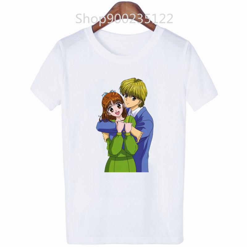 Cute T-Shirt Cartoon Graphic Tshirt Marmalade Boy Tee 90s Women T-Shirts Manga Short Sleeves Japanese Anime Streetwear