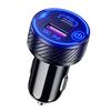 Universal QC3.0 USB Dual Port USB C Type C PD Car Adapter Fast Car Charger with for Touch Power Switch LED Backlight