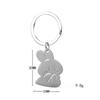 Rabbit Carrot Stainless Steel Keychain Lovely Cartoon Design Fashion Couple Keyring Practical Student Backpack Pendant