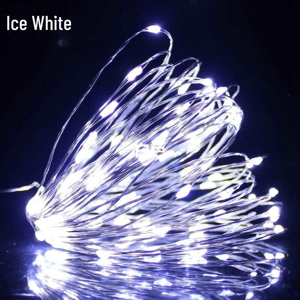Solar-Powered LED Starry String Lights for Festivals & Decor Solar Bottle, Steady On, 1m, 10 Lights холодный белый