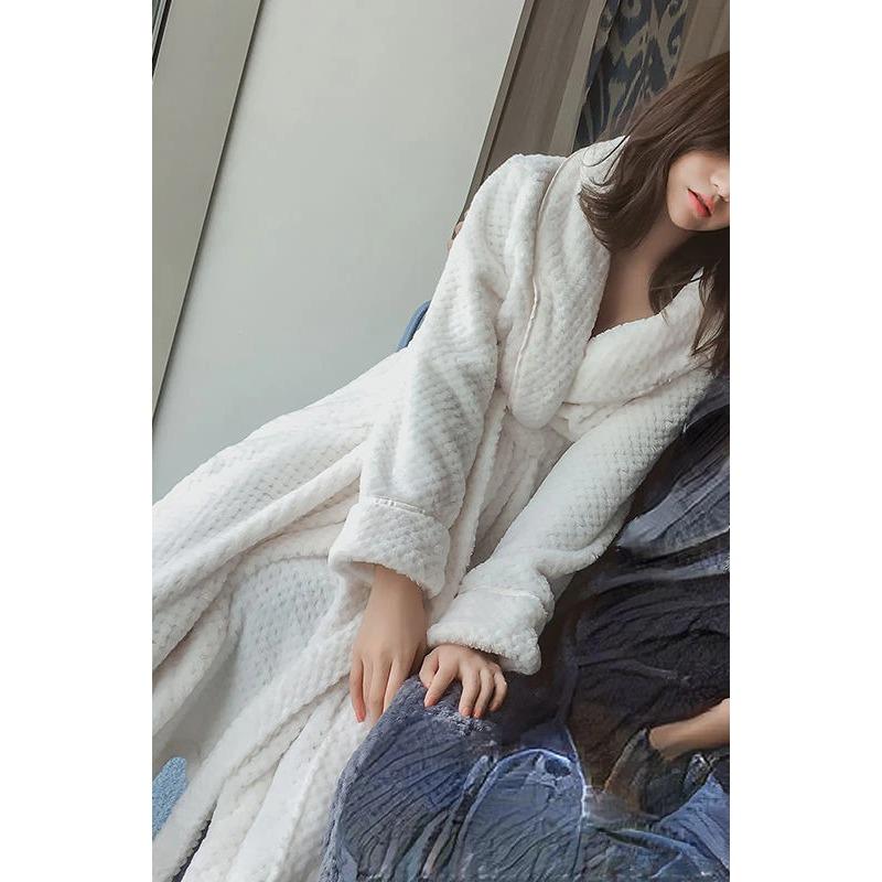 

Фланелевый парный ночной халат осень-зима теплая пижама большого размера ночная рубашка халат с длинным рукавом пояс коралловый бархат домашний халат XL