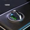 100W USB Phone Charger Type C QC3.0 Black Fast Charging Car Interior Accessories