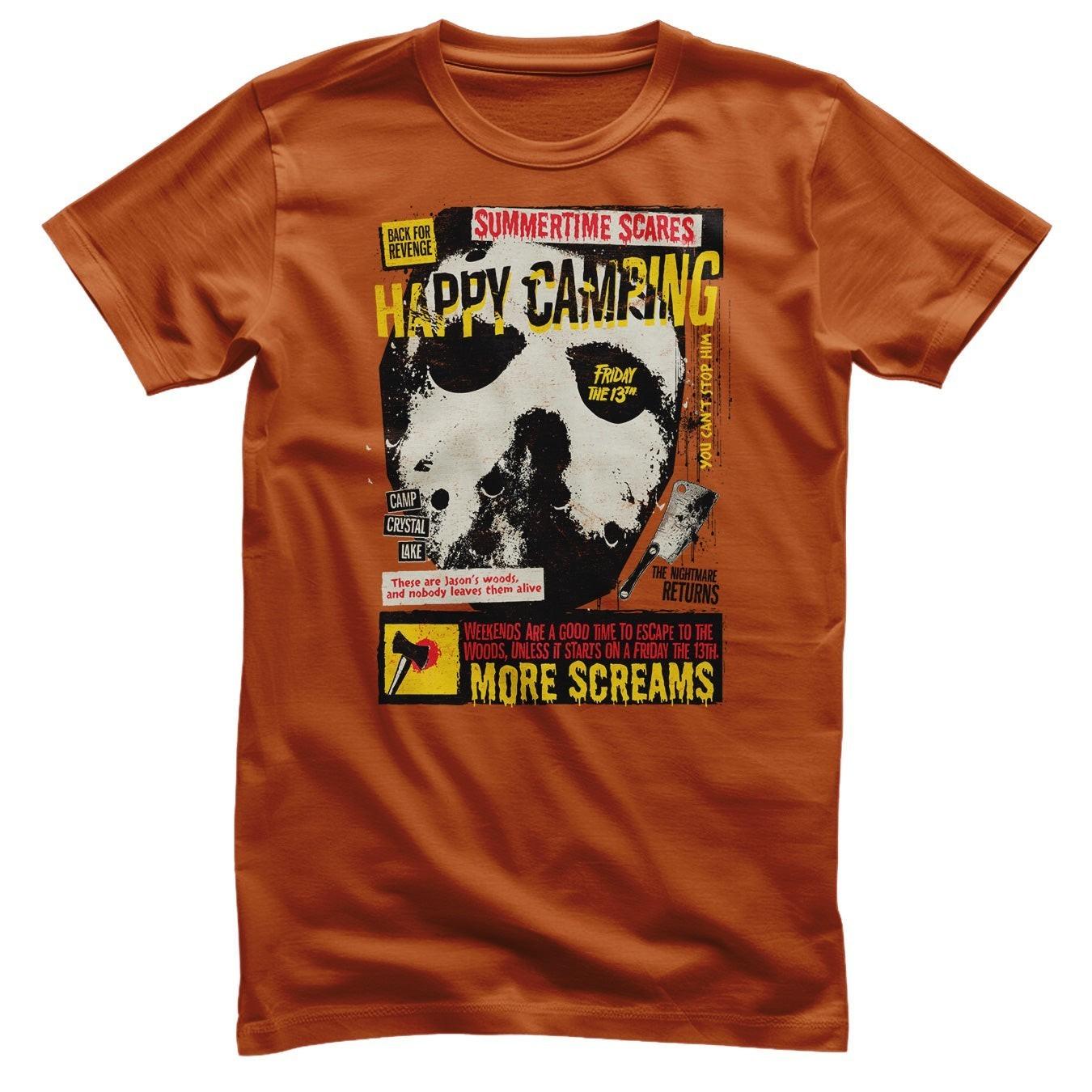Men s T-Shirt Officially Licensed Friday the 13th Happy Camping- M