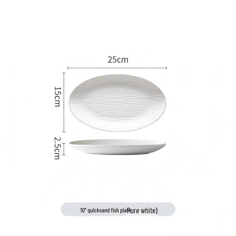 Abay Creative Nordic Oval Ceramic Fish Plate