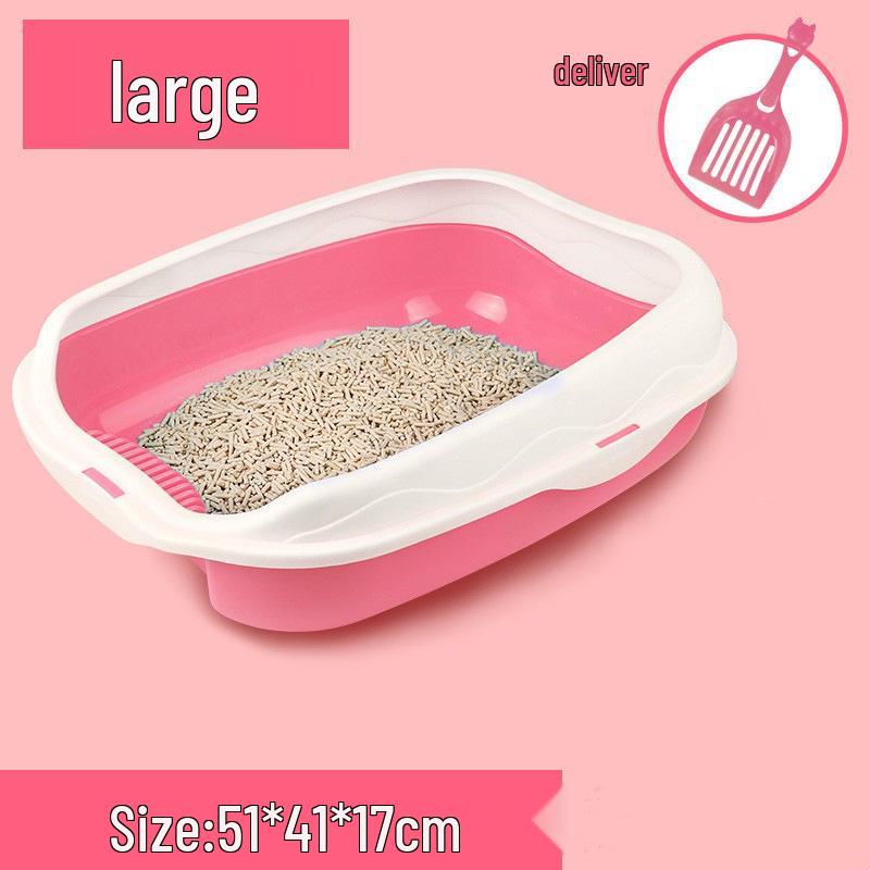 Extra Large Splash-Proof Cat Litter Box with Odor Control