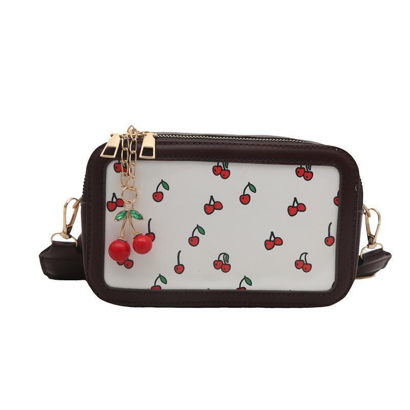 Cherry Printing Texture Fashion Handbag Bag Women's Silk Scarf New Trendy Niche Messenger Bag Foreign Style Literary Square Bag