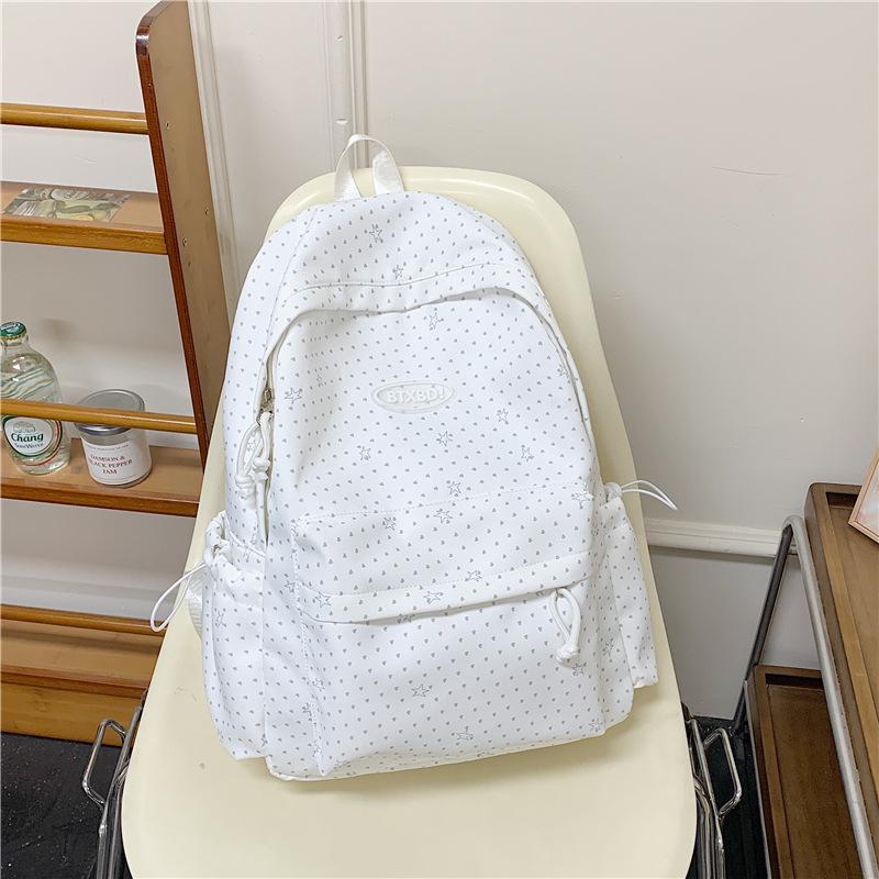 Zaino versione coreana ins Piccolo zaino fresco a pois Grande capacità semplice e versatile Zaino scolastico per studenti Zaino casual alla moda da donna