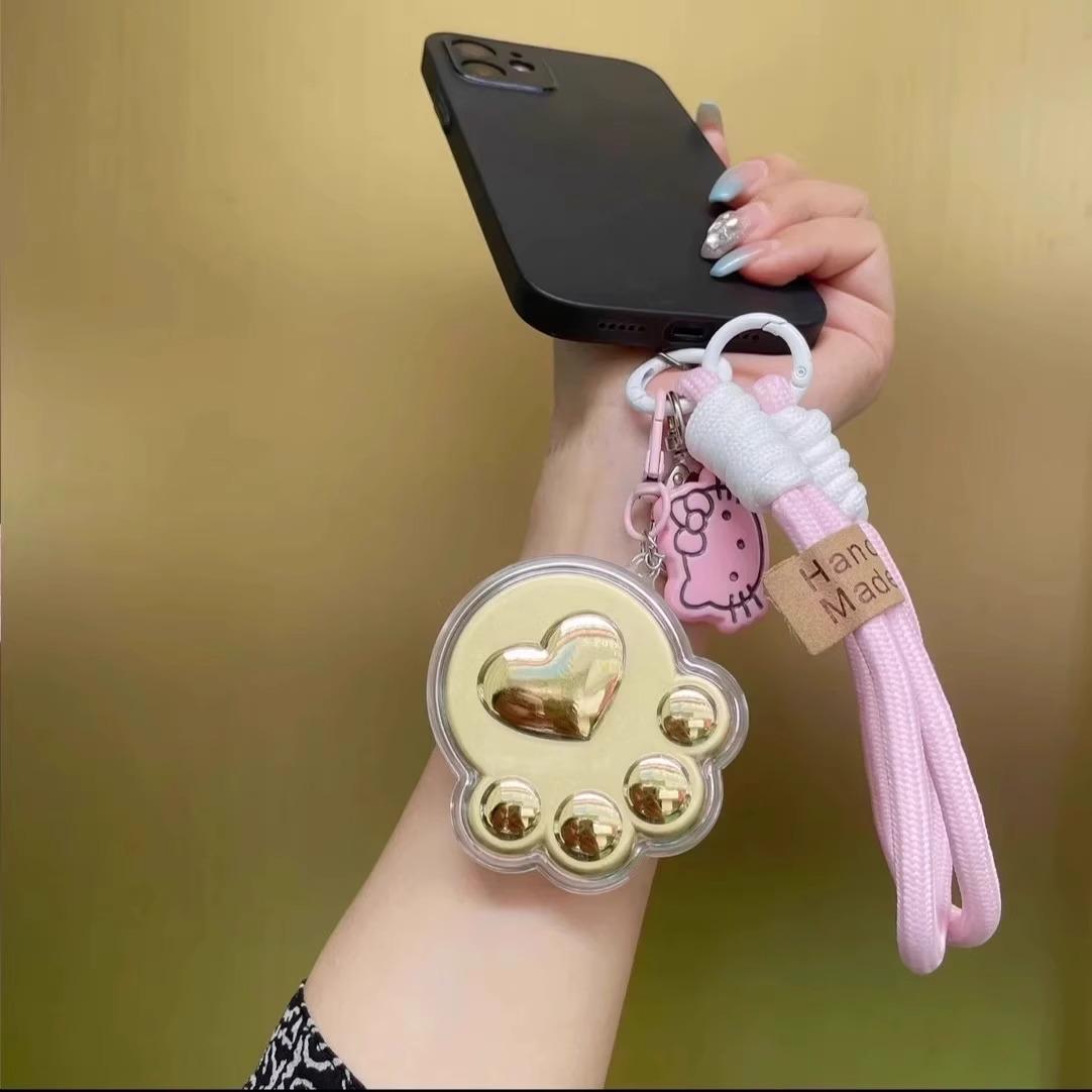 999 Fine Gold Lucky Cat Paw Keychain & Charm - 20mg for Phone, Bag & Car