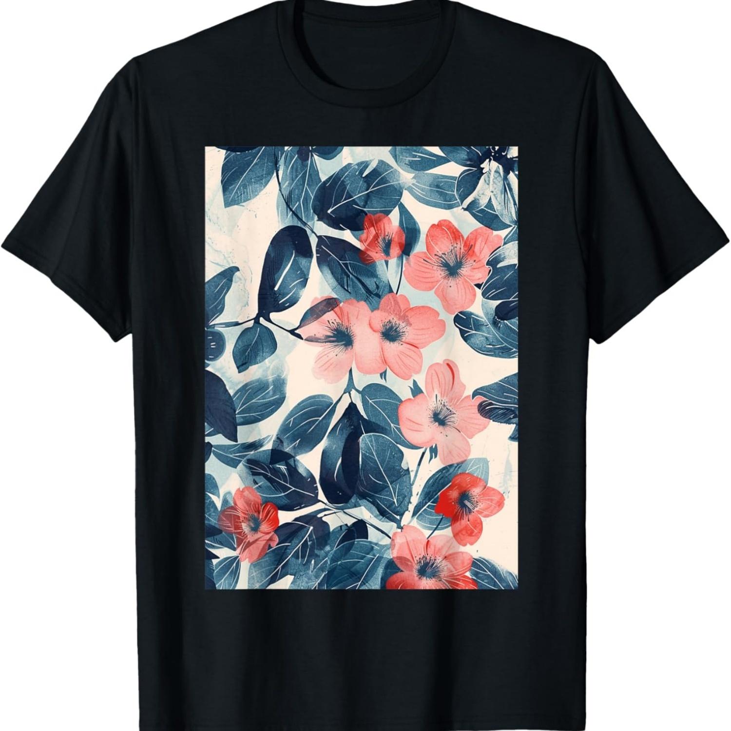 Vintage Cherry Blossom Flowers  T-Shirt(4) S чёрный