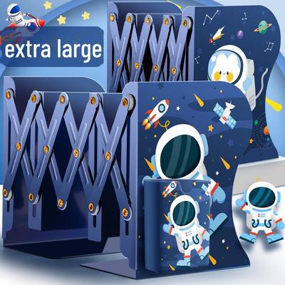 Nastavitelný kovový stojan na knihy s úložným prostorem na stůl