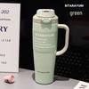 SITARAYURI Isolierter Auto-Kaffeebecher aus 304 Edelstahl mit Griff, Großes Fassungsvermögen