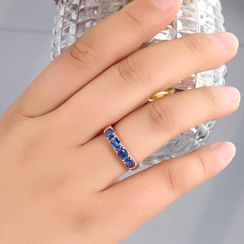 Light luxury Natural oval 4*5mm Kyanite women's earrings Classic 925 sterling silver fine jewelry for valentines engagement gift