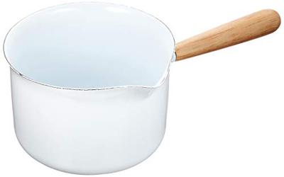 PL Enamel Saucepan, Milk Pan, White, 680