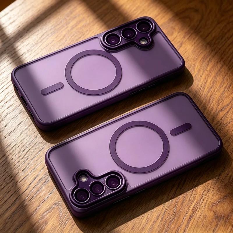 Magnetische Matte Hoes voor Samsung Galaxy S26 S25 S24 S23 Ultra Plus FE A57 A56 A55 A17 A16 A26 voor Magsafe Draadloos Opladen Cover Galaxy A57