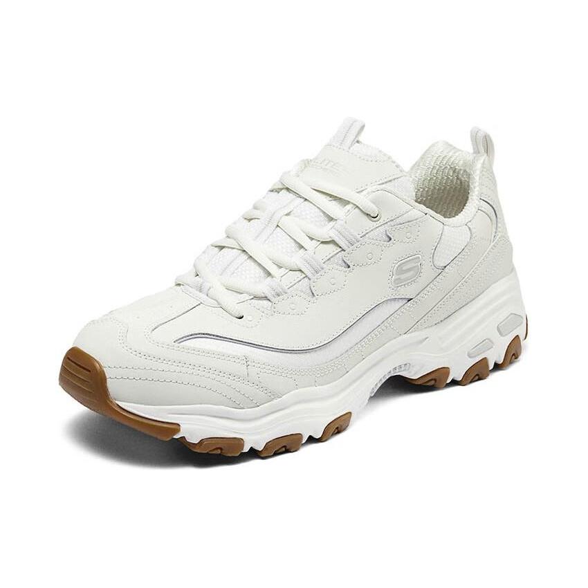 Skechers D'Lites 1.0 Textile, Synthetic Leather, Split Cow Leather Comfortable Men's 52675-OFWT